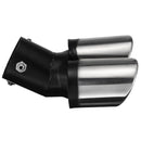 Stainless Steel Rear Curved Dual Exhaust Muffler Pipe Trim Tips Chrome Tail Fashion Design Style