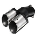 Stainless Steel Rear Curved Dual Exhaust Muffler Pipe Trim Tips Chrome Tail Fashion Design Style