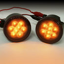 2pcs Front LED Turn Signal Light Smoke Lens For Jeep Wrangler JK 2007-2016 Amber Waterproof