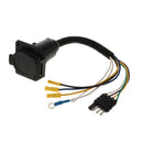 RV Taillight Harness Adapter Trailer Wiring Plug Tail Lamp Converter 4 Pin Flat to 7 Pin Blade Round