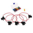 100 Pieces Vehicles Insurance Insert Blade Fuse + 5 Inline Fuse Holder 16AWG