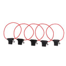 100 Pieces Vehicles Insurance Insert Blade Fuse + 5 Inline Fuse Holder 16AWG