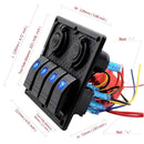 High Quality 4 GANG Rocker Switch Panel Circuit Breaker Dual LED Car Boat