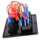 High Quality 4 GANG Rocker Switch Panel Circuit Breaker Dual LED Car Boat