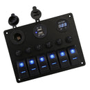 Great Performance 6Gang Car Marine Boat Circuit On/Off Rocker Switch Panel