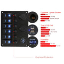 Great Performance 6Gang Car Marine Boat Circuit On/Off Rocker Switch Panel