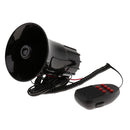 2 Ohm 50W Durable Car 7 Tone Alarm Horn Siren Mic PA Speaker 105db Black