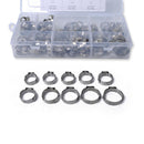 100x Stainless Steel Single Ear Hydraulic Hose Pipe Clamps Fuel Oil Line O-Clips Conversion Kit