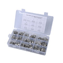 100x Stainless Steel Single Ear Hydraulic Hose Pipe Clamps Fuel Oil Line O-Clips Conversion Kit