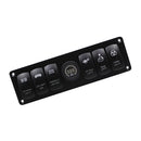 Universal 6 Gang 12V Car Marine RV Rocker Switch Panel Circuit Breaker LED Voltmeter