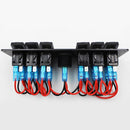 Universal 6 Gang 12V Car Marine RV Rocker Switch Panel Circuit Breaker LED Voltmeter
