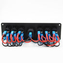 Universal 6 Gang 12V Car Marine RV Rocker Switch Panel Circuit Breaker LED Voltmeter