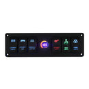 Universal 6 Gang 12V Car Marine RV Rocker Switch Panel Circuit Breaker LED Voltmeter