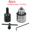 Micro Motor Drill Chucks Clamp 0.3-4mm with Key and 8mm Shaft Connecting Rod