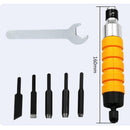 Easy And Convenient Wood Chisel Carving Tool Chuck Attachment For Electric Drill Flexible Shaft - Pack of 7 Pieces with 5 Blades and 1 Spanner