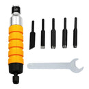 Easy And Convenient Wood Chisel Carving Tool Chuck Attachment For Electric Drill Flexible Shaft - Pack of 7 Pieces with 5 Blades and 1 Spanner