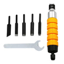 Easy And Convenient Wood Chisel Carving Tool Chuck Attachment For Electric Drill Flexible Shaft - Pack of 7 Pieces with 5 Blades and 1 Spanner