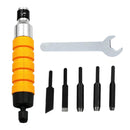 Easy And Convenient Wood Chisel Carving Tool Chuck Attachment For Electric Drill Flexible Shaft - Pack of 7 Pieces with 5 Blades and 1 Spanner