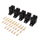 5 Pieces 5Pin 60A PCB Relay Holder Board Mount Socket with Terminals Black