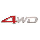 4WD'' Red Chrome 3D Badge Four Wheel Drive Car Sticker Decal