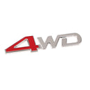 4WD'' Red Chrome 3D Badge Four Wheel Drive Car Sticker Decal