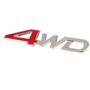 4WD'' Red Chrome 3D Badge Four Wheel Drive Car Sticker Decal