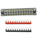 600V 15A 12 Positions Barrier Strips Dual Row Screw Electric Terminal Blocks