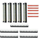 5 Sets 600V 15A Double Row 12-Positions Screw Terminal Barrier Strip Blocks