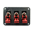 Car 12V 20A Ignition Engine Toggle Switch with Red Covers Carbon Fiber Panel