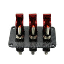 Car 12V 20A Ignition Engine Toggle Switch with Red Covers Carbon Fiber Panel