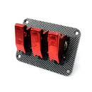 Car 12V 20A Ignition Engine Toggle Switch with Red Covers Carbon Fiber Panel