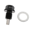 M12 X1.5mm Black Magnetic Oil Pan Drain Filter Adsorb Plug Bolt Crush Washer