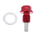 Car M12x1.5mm Magnetic Engine Oil Drain Plug Nut Screw Washer Red