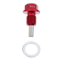Car M12x1.5mm Magnetic Engine Oil Drain Plug Nut Screw Washer Red
