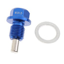 Car M12x1.5mm Magnetic Engine Oil Drain Plug Nut Screw Washer Blue