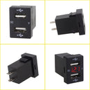5V 2.1A Dual USB Power Chargers With Red LED Voltmeter For Toyota
