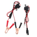 Pair Battery Alligator Clip 2 Ring to SAE 16 Gauge 2-Pin Cord Cable 10A Fuse