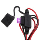 Pair Battery Alligator Clip 2 Ring to SAE 16 Gauge 2-Pin Cord Cable 10A Fuse