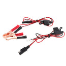 Pair Battery Alligator Clip 2 Ring to SAE 16 Gauge 2-Pin Cord Cable 10A Fuse