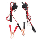 Pair Battery Alligator Clip 2 Ring to SAE 16 Gauge 2-Pin Cord Cable 10A Fuse
