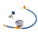 High Quality R134A A/C Air Conditioning Recharge Hose Pipe w/ Gauge Blue