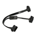 OBD 2 OBD II 8Pin To 16Pin Dual Y Flat Thin Diagnostic 35cm Cable Adapte