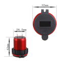 Car Motorcycle 5V 2.1A+1A Dual USB Power Chargers With LED Voltmeter Red