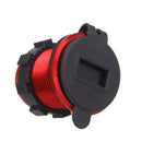 Car Motorcycle 5V 2.1A+1A Dual USB Power Chargers With LED Voltmeter Red