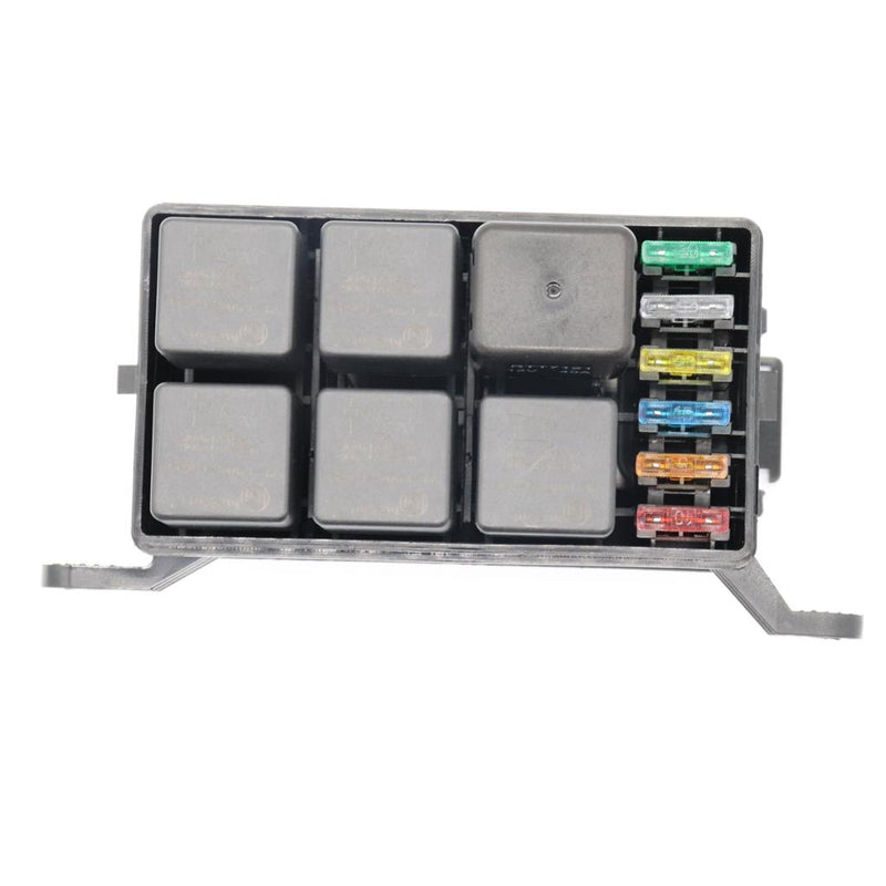 1 Set 6 Way ATO/ATC Fuses Holder Block Relay Box Spade Terminal 4Pin & 5Pin 12V 40A Relays Thermoplastic