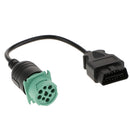 9 Pin Male To 16 Pin Female OBD II Adapter Diagnostic Cable For Diesel Truck