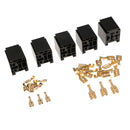 5Pcs 80A Relay Connector 5-Pin Mounting Socket + Terminals Base Holder SPST
