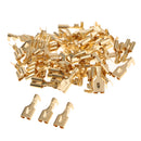 50Pcs Copper Terminals Wire Female Spade Connector Brass Crimp Terminal