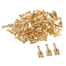 50Pcs Copper Terminals Wire Female Spade Connector Brass Crimp Terminal