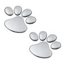 3D Pet Animal Paw Sticker Footprints Decor For Car Truck Silver